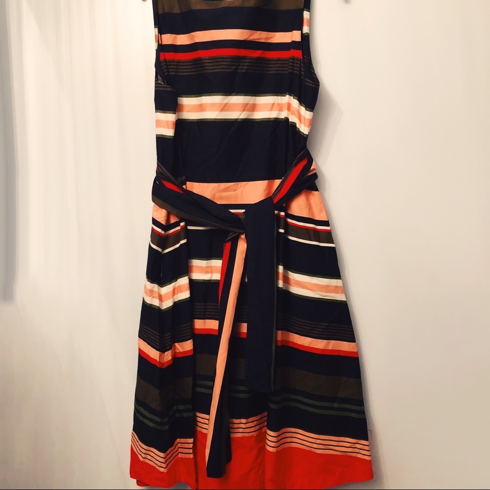 Ann Taylor Cotton Colorful Striped Sundress